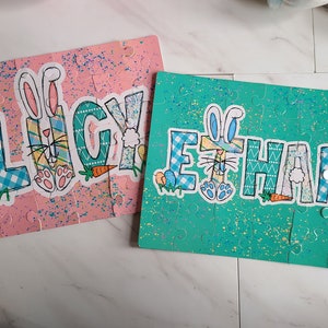 Easter Puzzle Personalized, Personalized Easter Gift, Easter Kids Gift, Name Puzzle, Easter Bunny, Easter Eggs, Easter Basket Gift Ideas