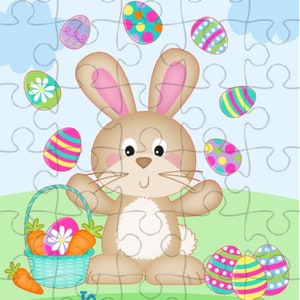 Easter Puzzle Personalized - Personalized Easter Gift - Easter Kids Gift - Name Puzzle - Easter Bunny - Easter Eggs