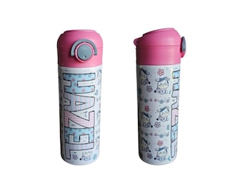 Cute Cows Water Bottle, Water Bottle for Kids, Water Bottle with Straw, Water Bottle for School, Back to School Water Bottle