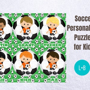 Personalized Puzzle for Kids - Soccer Puzzle - Sports Puzzle - Name Puzzle - Toddler Activities - Personalized Gift - Soccer Gift