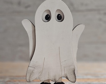 Ghost Wood Halloween Shelf Sitter, Ghost Desk Decoration
