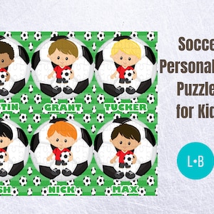 Personalized Puzzle for Kids - Soccer Puzzle - Sports Puzzle - Name Puzzle - Toddler Activities - Personalized Gift - Soccer Gift