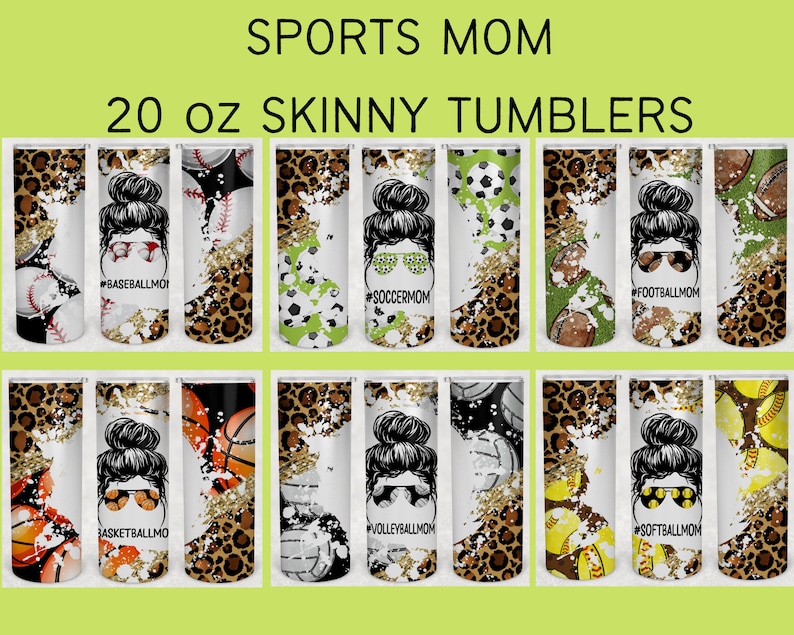 Sports Mom Tumbler 20 Oz Skinny Tumbler Christmas Gift for Etsy