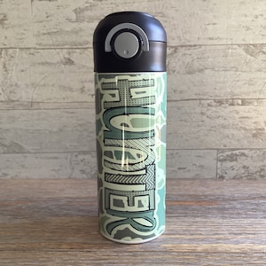 Retro Camo Water Bottle, Water Bottle for Kids, Water Bottle with Straw, Water Bottle for School, Easter Gift for Kids, Kids Tumbler