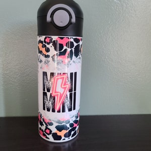 Mini Leopard Print Water Bottle, Water Bottle for Kids, Flip Top Water Bottle with Straw, Water Bottle for School, Easter Gift for Kids
