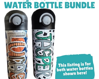 Sports Water Bottle Bundle, Soccer Tumbler for Kids, Personalized Water Bottle, Sports Cup for Kids, Back to School Water Bottle