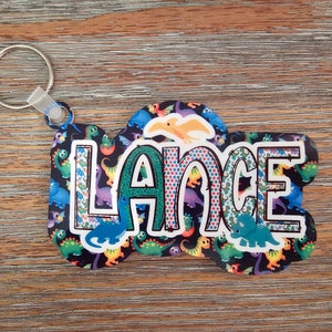 Dinosaur Bag Tag, Personalized Keychain, Personalized Bag Tag, Backpack Name Tag, Back to School, Dinosaur Keychain, Keychain for Kids