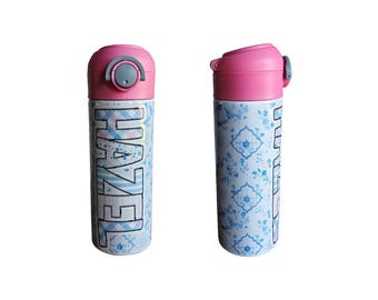 Grandmillenial Floral Water Bottle, Water Bottle for Kids, Water Bottle with Straw, Water Bottle for School, Back to School Water Bottle