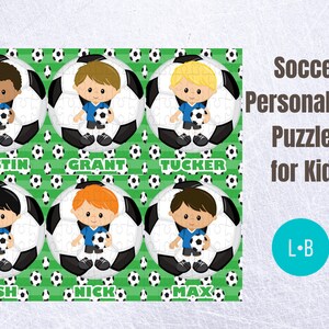 Personalized Puzzle for Kids - Soccer Puzzle - Sports Puzzle - Name Puzzle - Toddler Activities - Personalized Gift - Soccer Gift