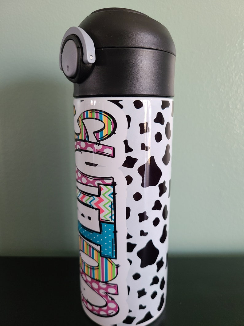 Cow Print Water Bottle Cow Print Girl Cup Water Bottle for Etsy