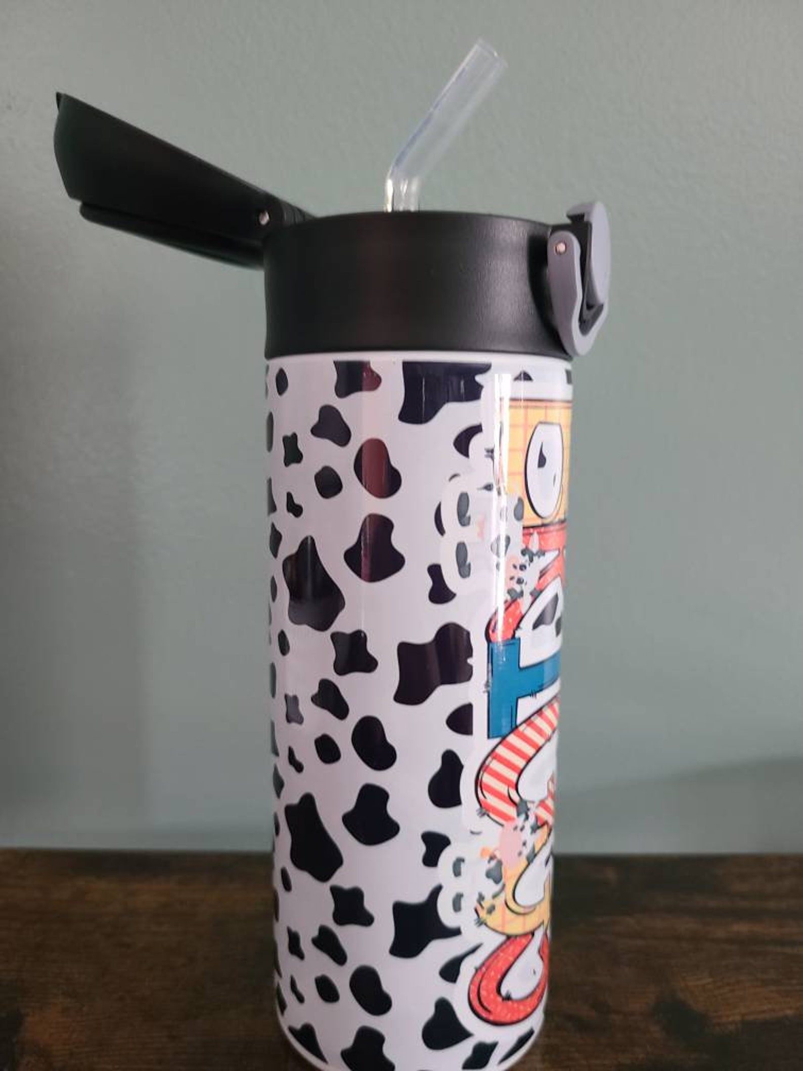 Cow Print Water Bottle Water Bottle for Kids Water Bottle Etsy