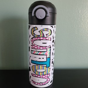 Cow Print Water Bottle, Cow Print Girl Cup, Water Bottle for Kids, Water Bottle with Straw, Water Bottle for School, Christmas Gift for Kids