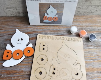 Ghost BOO Halloween DIY Wood Paint Kit