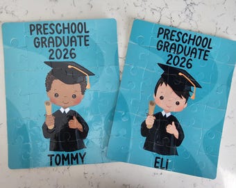 Personalized Puzzle for Kids - Preschool Graduation Gift - Preschool Graduation Boy Puzzle - Personalized Preschool Grad Gift