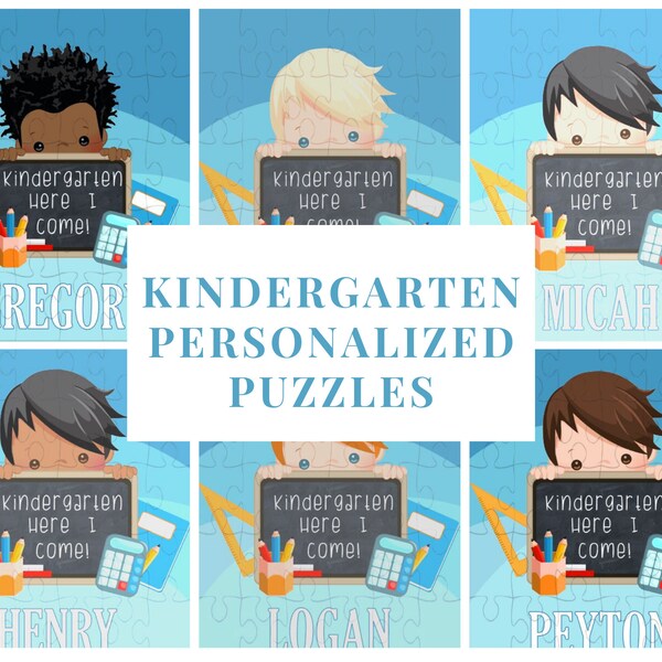 Personalized Puzzle for Kids - Kindergarten Gift - Kindergarten Boy Puzzle - Personalized Kindergarten Gift - Back to School Gift