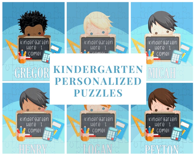 Personalized Puzzle for Kids Kindergarten Gift Kindergarten Boy Puzzle Personalized Kindergarten Gift Back to School Gift image 1