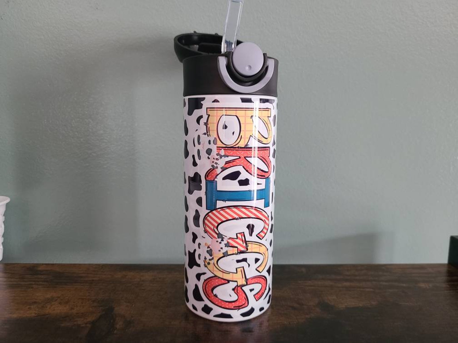 Cow Print Water Bottle Water Bottle for Kids Water Bottle Etsy