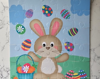 Easter Puzzle Personalized - Personalized Easter Gift - Easter Kids Gift - Name Puzzle - Easter Bunny - Easter Eggs