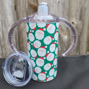 Christmas Sippy Cup with Bonus Lid, Santa Claus Sippy Cup, Christmas Gift for Kids, Christmas Tumbler, Christmas Gift for Toddlers