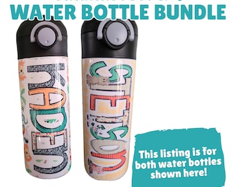 Animal Lovers Water Bottle Bundle, Farm Animals Tumbler, Personalized Water Bottle, Safari Animals Cup for Kids, Back to School Water Bottle