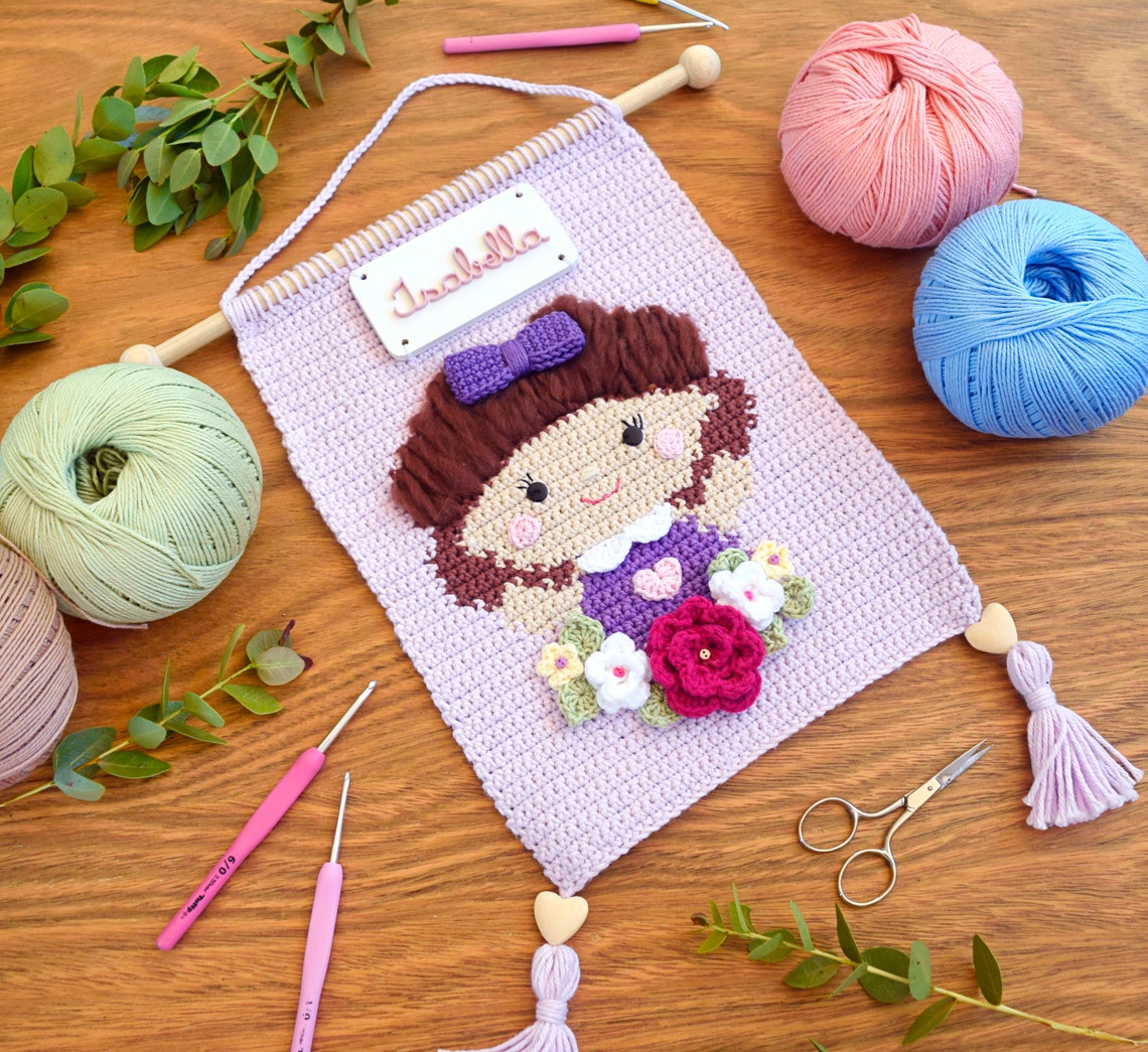 Crochet Wall Hanging Girl Pattern | Etsy