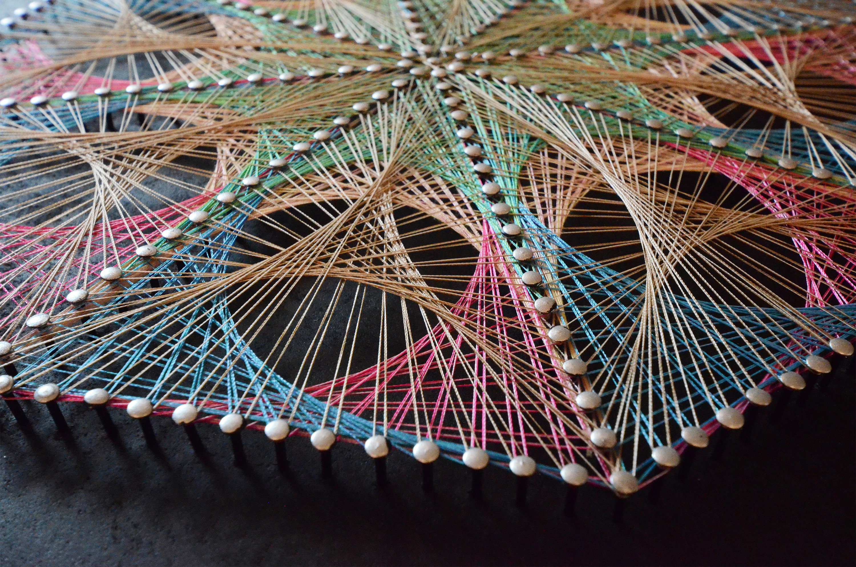 Octagon Rainbow String Art Geometry String Art Mandala 3D Etsy
