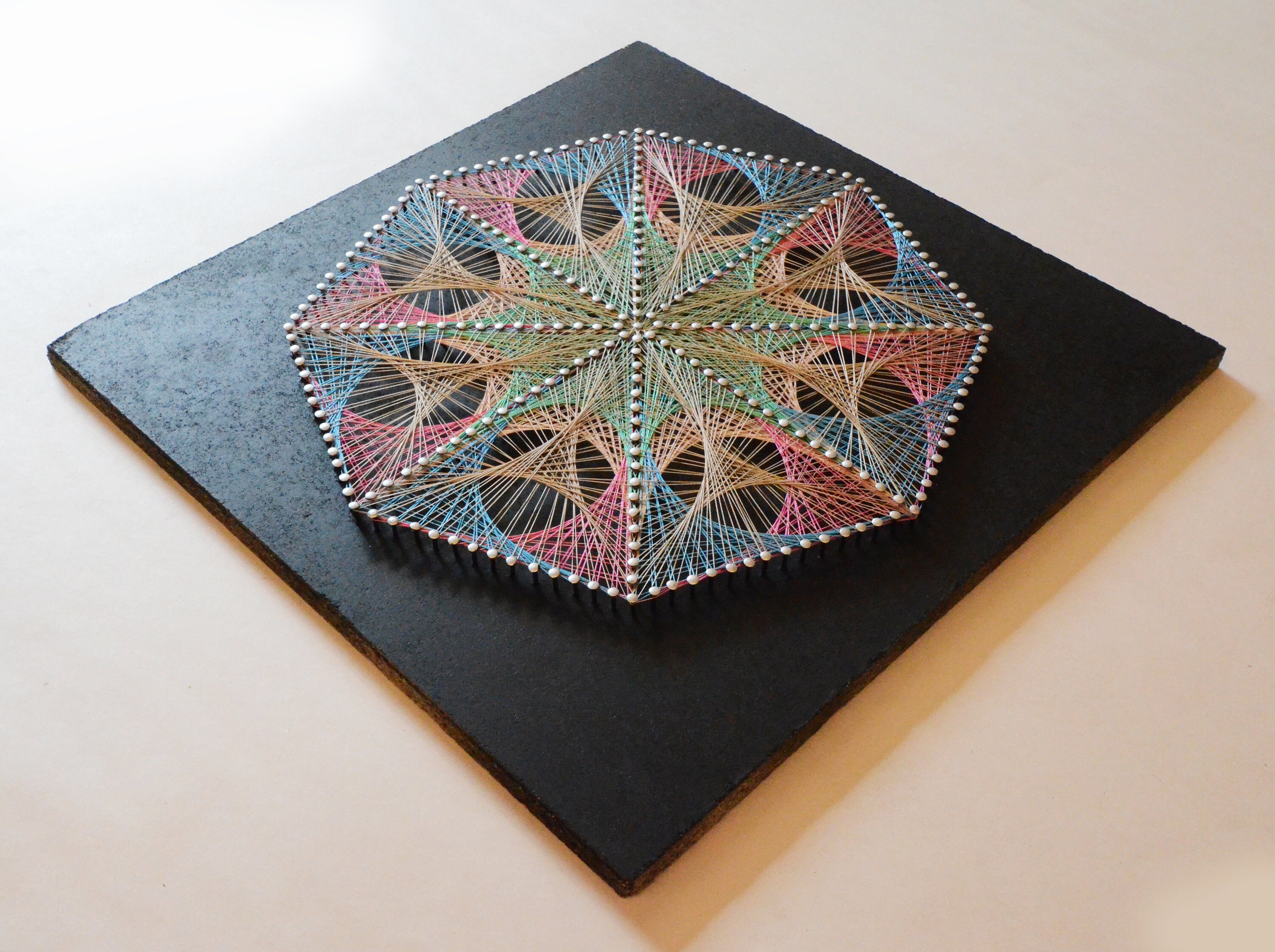 Octagon Rainbow String Art Geometry String Art Mandala 3D Etsy