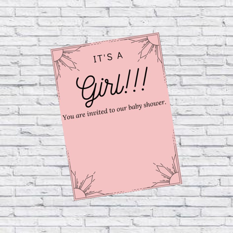 Its A Girl Template | Etsy