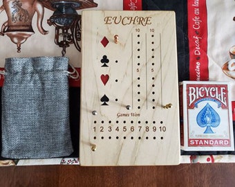 Euchre Score Board, Euchre Card Game Scoring Board, Wood score board Euchre