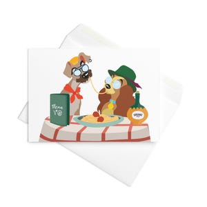 Tarjeta de felicitación de La dama y el vagabundo hipster (con sobre)