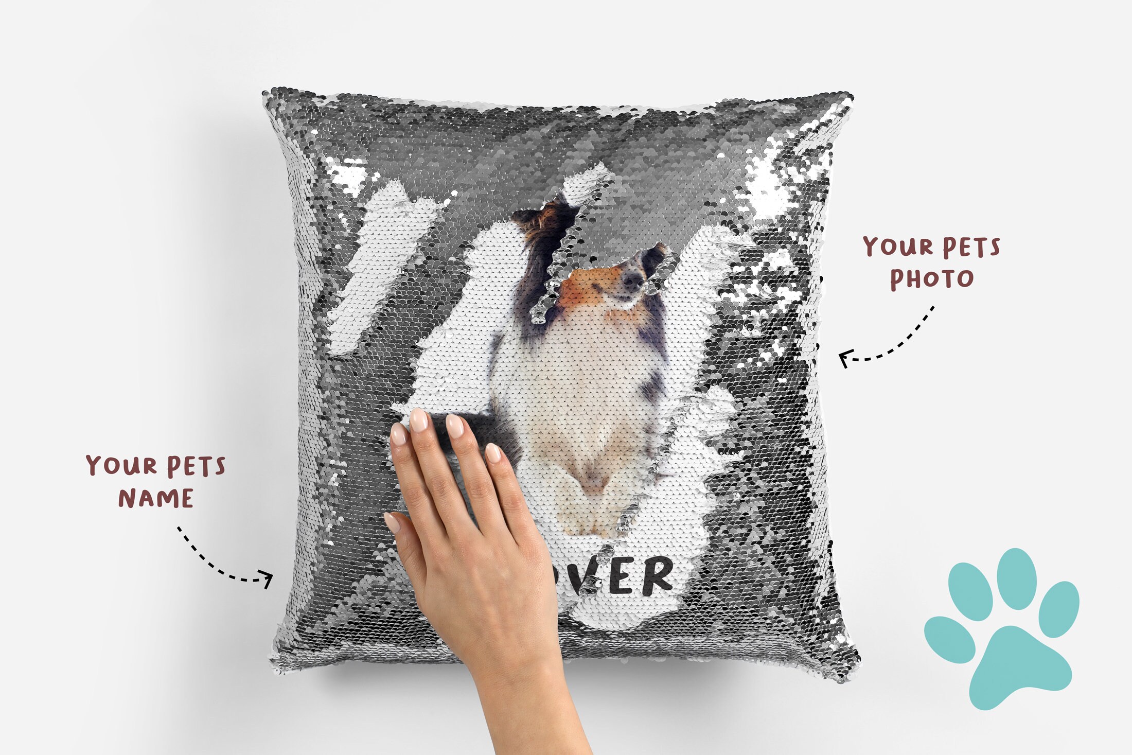 personalised sequin pillow