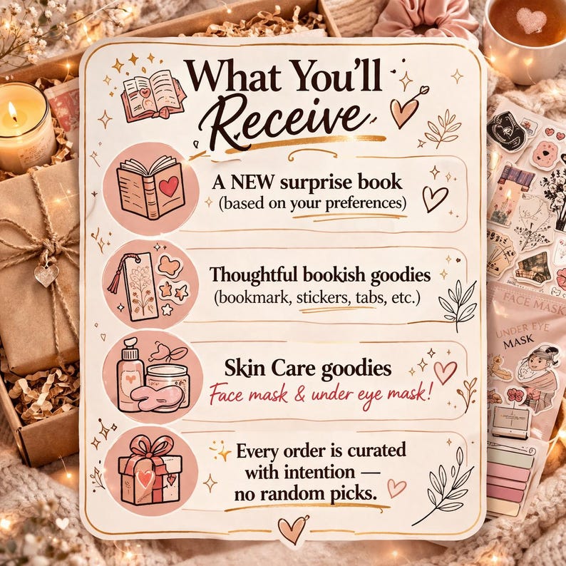 Personalized Blind Date with a Book | Mystery Book Gift | Book Lover Gift | Surprise Book Box | Booktok Gift | Custom Book Pick image 2