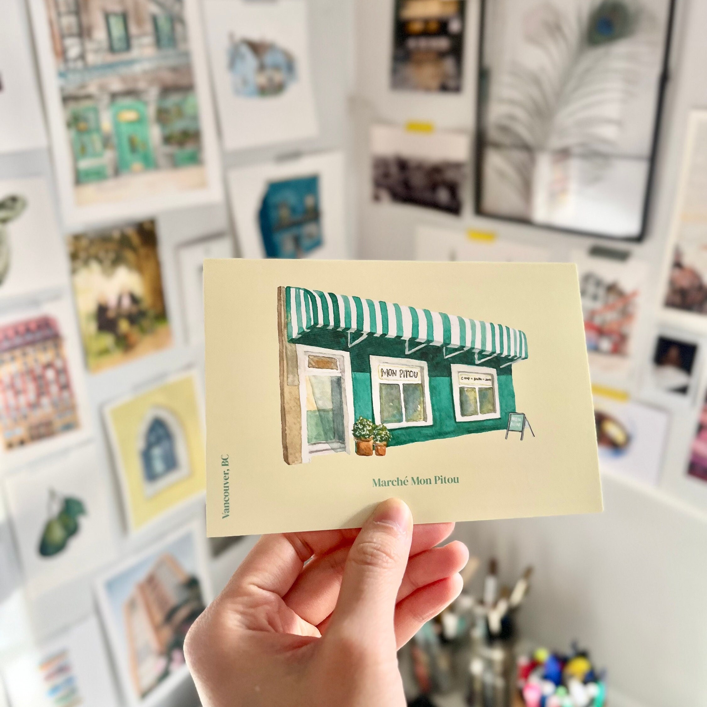 Vancouver Coffee Shop: Watercolour Art, Postcard, Coffee Shop Art ...