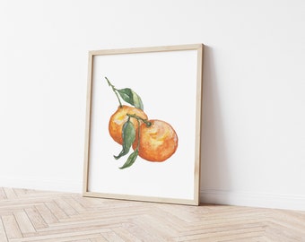 Orange Fruit: Watercolor Art Print, Nature Art Work, Fruit Art Work, Food Art, Food Illustration