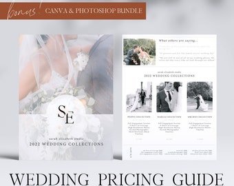 Wedding Photographer Pricing Guide: Customizable Photoshop Template (Digital Template)