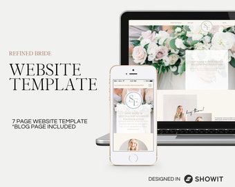 Showit Wedding Photographer Website Template: Refined Bride Design (Digital Download)