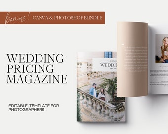 Wedding Pricing  Magazine for Photographers | Customizable Canva Template
