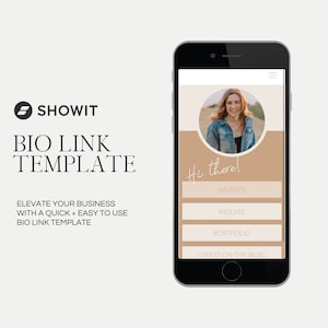 Instagram Bio Link, Link-In-Bio Landing Page Template, Showit Websites, Anpassbare Vorlage