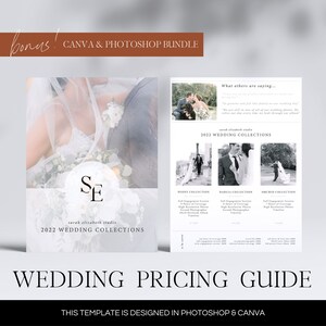 Wedding Pricing Guide | Photographer Pricing Guide | Customizable Photoshop Template | Client Photography Pricing Guide | Digital Template