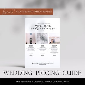 Wedding Pricing Guide for Photographers | Customizable Canva Template | Pricing Guide | Photographer Pricing Guide