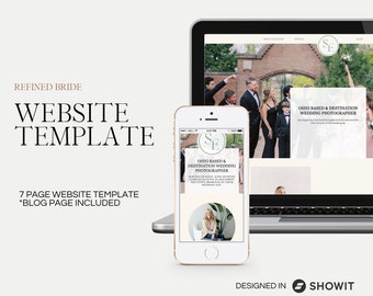 Wedding Photographer Website Template: 7 Page ShowIt Site