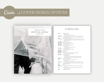 Elegant Wedding Timeline Template: Canva Editable Design