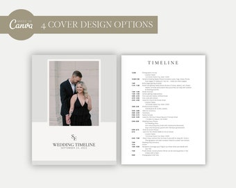 Editable Wedding Timeline Template: Canva Design, Photographer Client Use