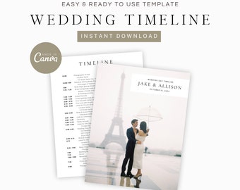 Editable Wedding Timeline Template for Photographers (Canva)