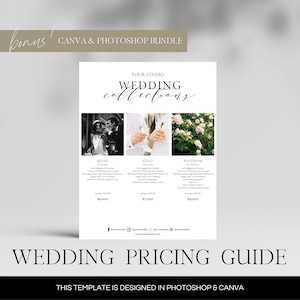 Wedding Pricing Guide for Photographers | Customizable Canva Template | Pricing Guide | Photographer Pricing Guide | Canva Photoshop Bundle