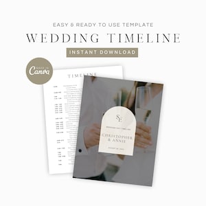 Wedding Timeline Template, Editable Canva Template, Timeline Template for Photographers