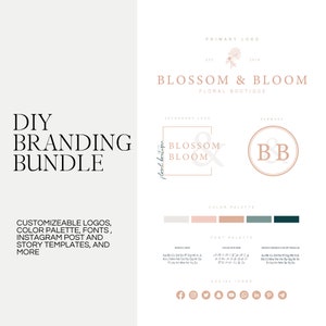 DIY Branding Bundle Kit | Customizable Logo | Branding Assets | Illustrator Logo Template | Canva Instagram Templates