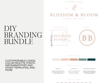 Customizable Logo Branding Kit: Illustrator & Canva Templates