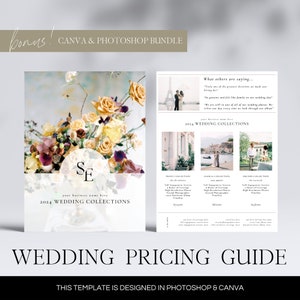 Photographer Pricing Guide | Wedding Pricing Guide | Photoshop Template | Canva Template | Instant Access Digital Template