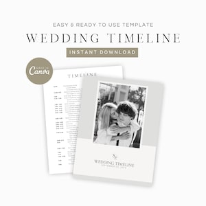Wedding Timeline Template, Editable Canva Template, Timeline Template for Photographers